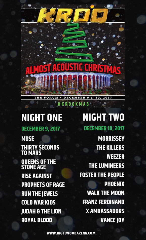 KROQ Almost Acoustic Christmas: Morrissey, The Killers, Weezer, The Lumineers & Foster The People at The Forum