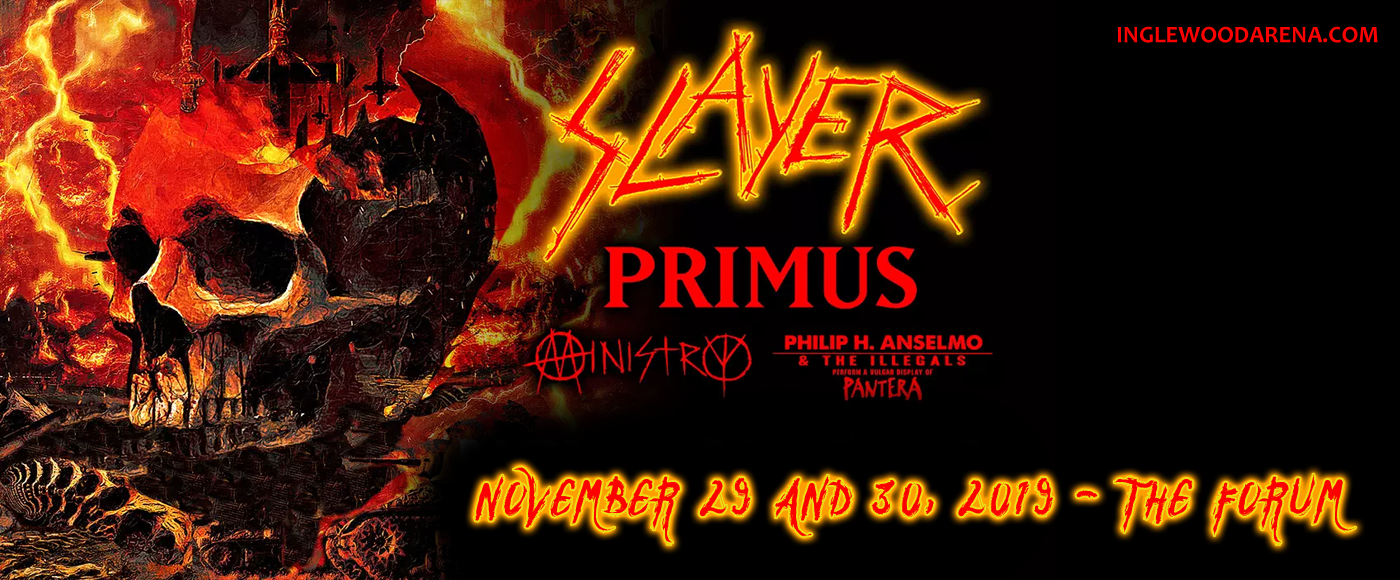 Slayer, Primus, Ministry & Philip H. Anselmo at The Forum tickets Slayer, Primus, Ministry & Philip H. Anselmo at The Forum